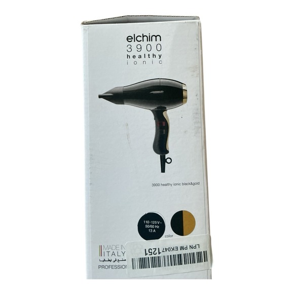 Elchim 3900 Healthy Light Ionic Professional Dryers Black & Gold 2 Concentrator - Picture 5 of 7